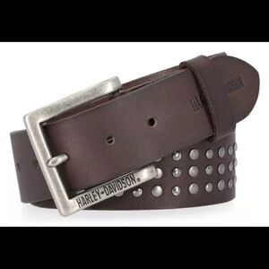 ✔️HARLEY DAVIDSON MENS TRIPLE STUDDED LEATHER BELT